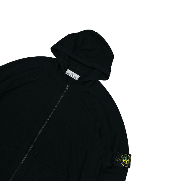 Stone Island 2024 Black Knit Zipped Hoodie - XL