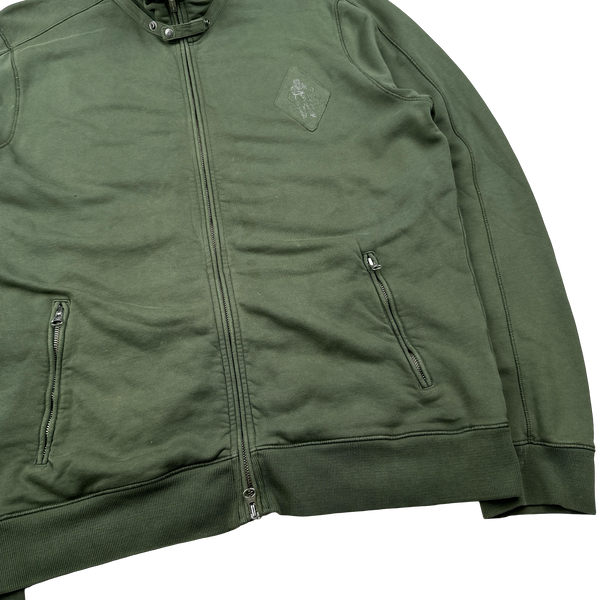 CP Company Green Cotton Zipped High Neck Jumper - XXL