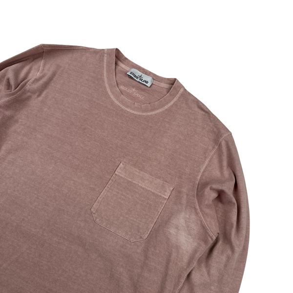 Stone Island 2016 Pink Cotton Longsleeve Lightweight T-Shirt - Large