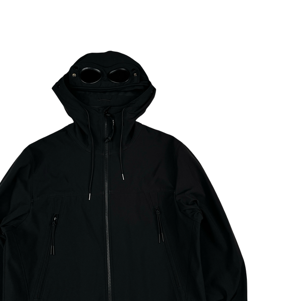 CP Company Black Soft Shell Goggle Jacket - Medium