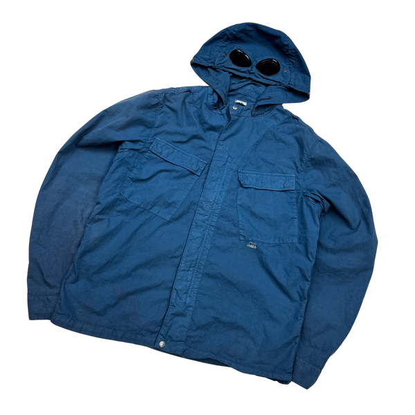 CP Company Blue Nylon / Cotton Blend Goggle Jacket - XXL