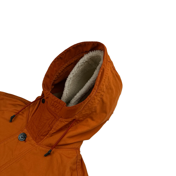 Stone Island 2019 Orange David TC Blanket Lined Fishtail Parka Jacket - Medium