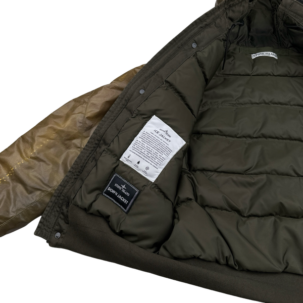 Stone Island 2011 Khaki & Yellow Colour Change Ice Down Jacket - Small