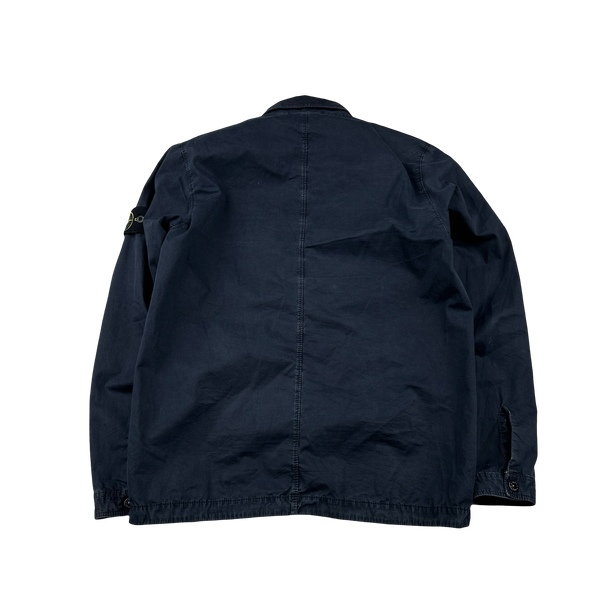 Stone Island 2019 Navy Cotton Zipped Overshirt - Small