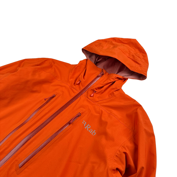 RAB Orange Pertex Sheild Spark Waterproof Rain Jacket - Medium