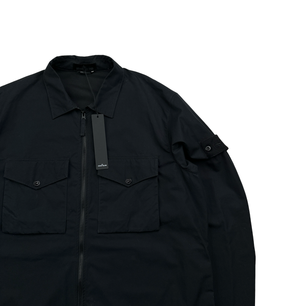 Stone Island 2022 Black Ventile Cotton Ghost Overshirt - 3XL