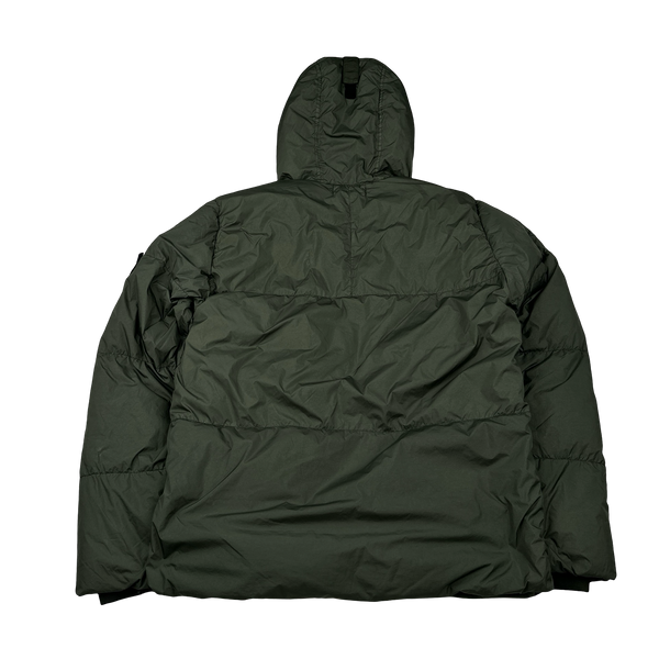 Stone Island 2020 Khaki Crinkle Reps Puffer Jacket - Small
