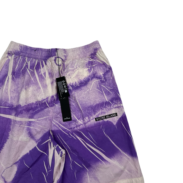 Stone Island 2024 Purple Tracery Spellout Shorts - 30" & 31”