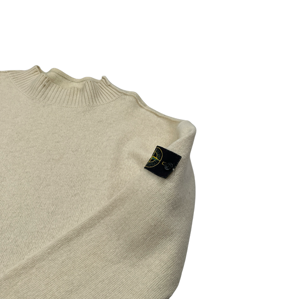 Stone Island 2000 Vintage Wool Cream Knit Jumper - XL – Mat's Island