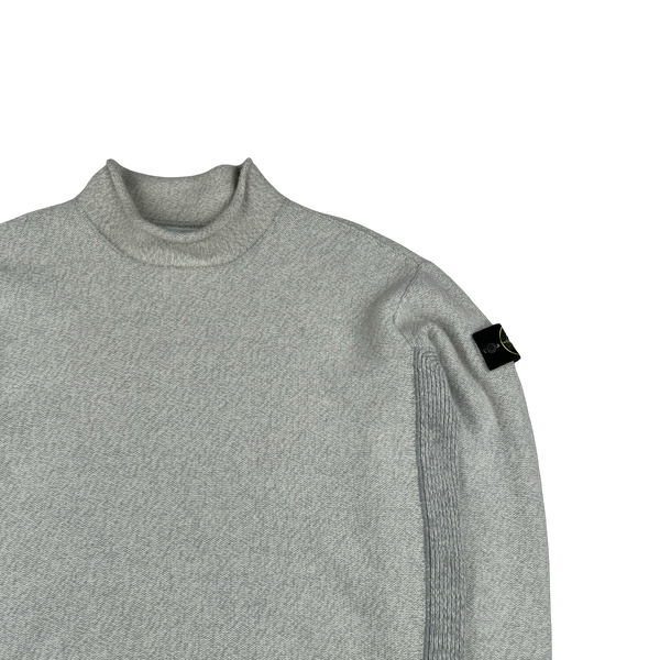 Stone Island 2022 Grey Mock Neck Knit Jumper - Large