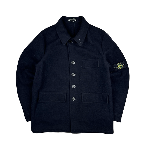 Stone Island 2003 Vintage Wool Trench Coat Jacket - XL