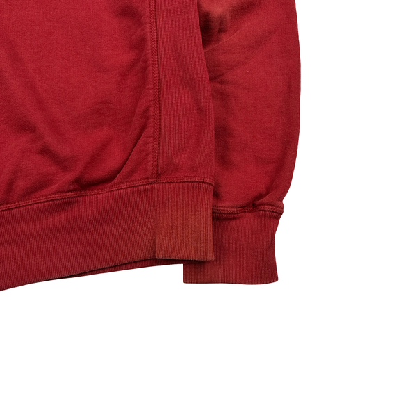 Stone Island 2015 Red Zipped Cotton Hoodie - Medium