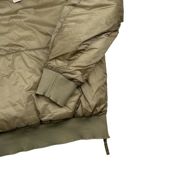 Ten C Beige Hooded Primaloft Mid Layer Puffer Hoodie Jacket - Large