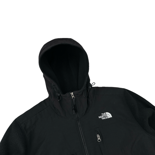North Face Black Hooded Denali Fleece - Medium