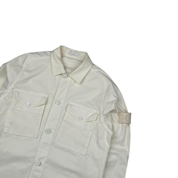 Stone Island 2020 White Thick Cotton Ghost Piece Overshirt - Medium