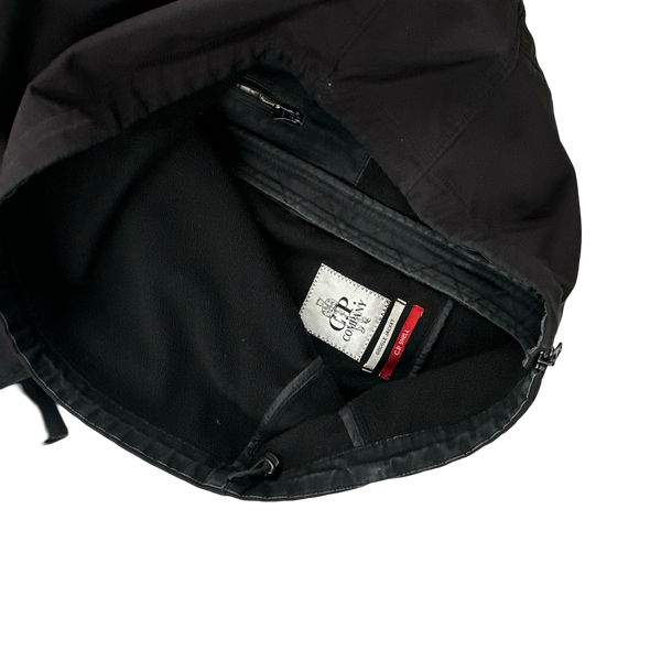 CP Company Black Fleece Lined Soft Shell Goggle Jacket - Large