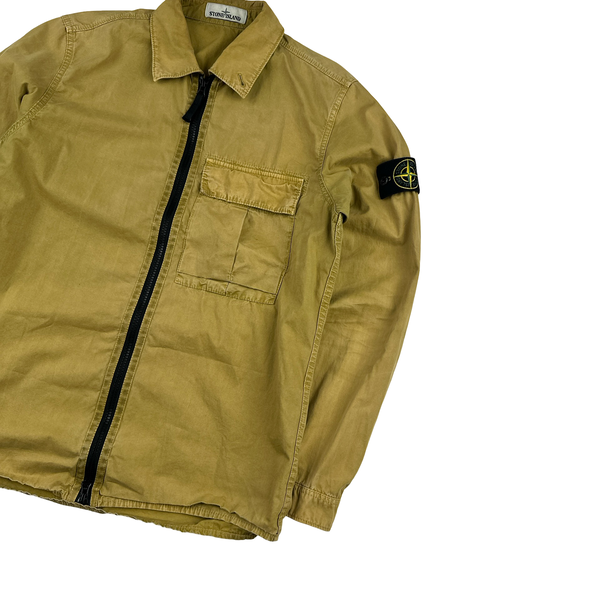 Stone Island 2019 Yellow Brushed Cotton Overshirt - Small
