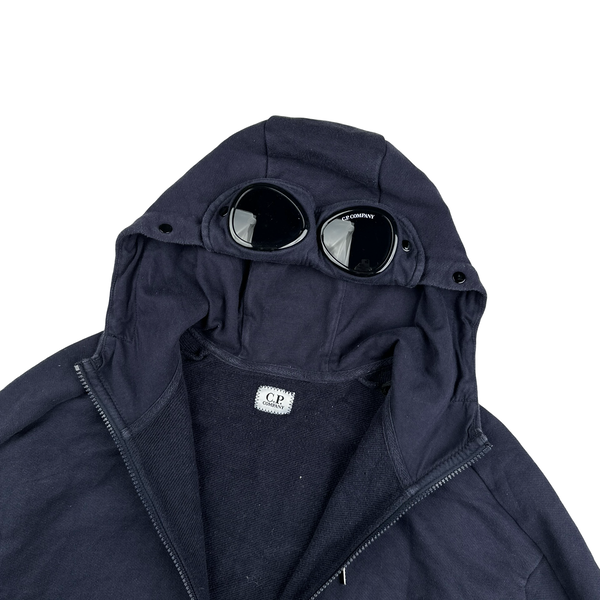 CP Company Navy Cotton Goggle Hoodie - Small