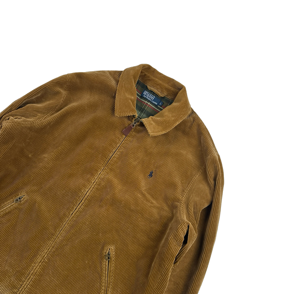Ralph Lauren Brown Corduroy Cotton Lined Zipped Jacket - Large