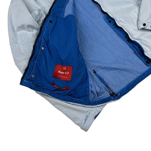 CP Company Blue Garment Dyed Raso-CP Zipped Lens View Jacket - Large
