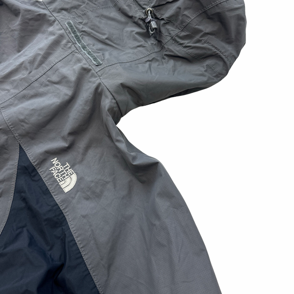 North Face HyVent Grey Two Toned Fleece Lined Hooded Jacket - Large
