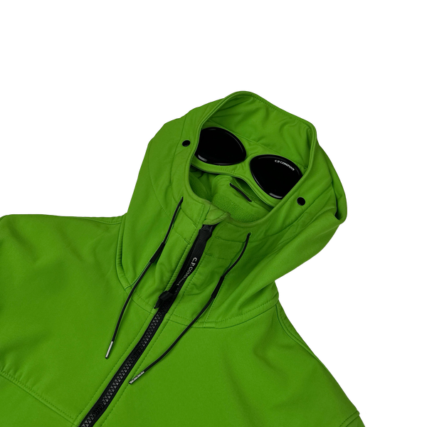 CP Company Green Fleece Lined Soft Shell Goggle Jacket - Small