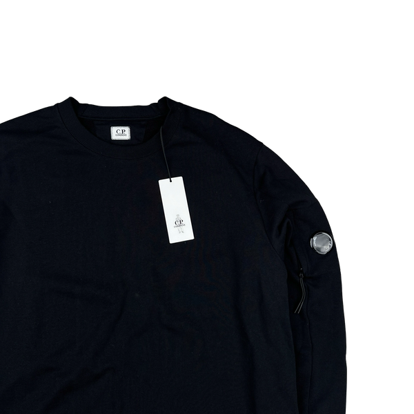 CP Company Black Cotton Lens Viewer Crewneck - Large