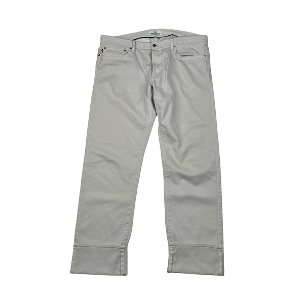Stone Island 2014 White Slim Fit Cycling Chino Trousers - 38"