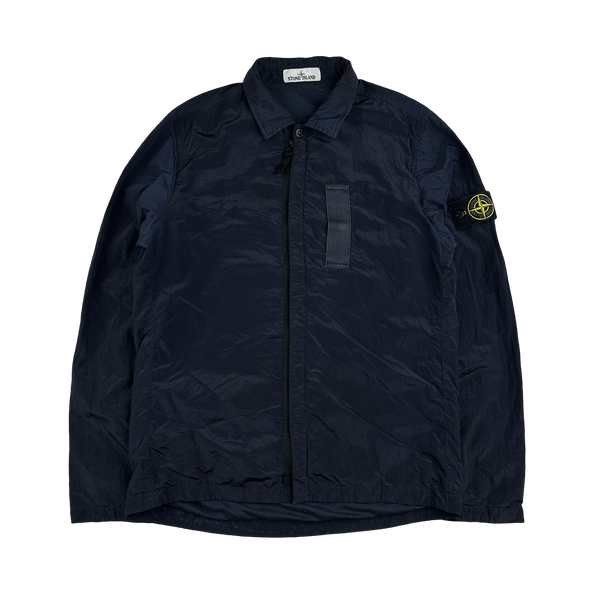 Stone Island 2017 Navy Nylon Metal Shimmer Overshirt - Medium