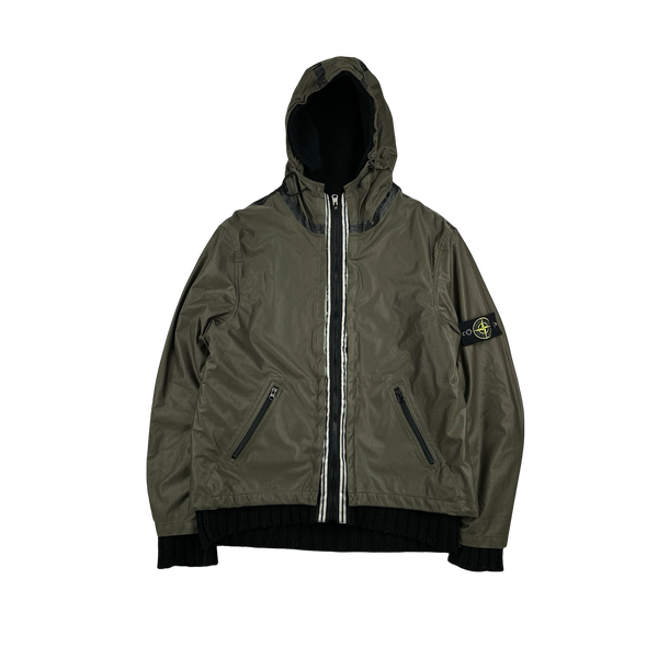 Stone Island 2008 Black Thick Wool Knit Nylon Liner 3 in 1 Jacket - XL