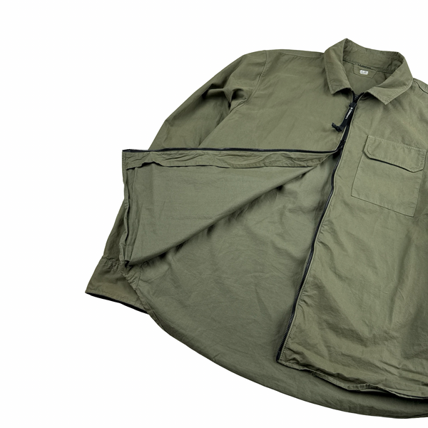 CP Company Cotton Green Zipped Overshirt - XL