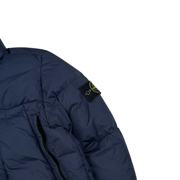 Stone Island 2020 Navy Crinkle Puffer Jacket - Small