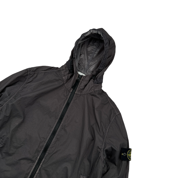Stone Island 2019 Grey Lamy Velour Hooded Jacket - Large