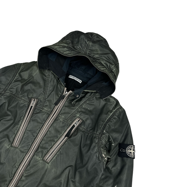 Stone Island 2010 Green Liquid Reflective Jacket - Medium