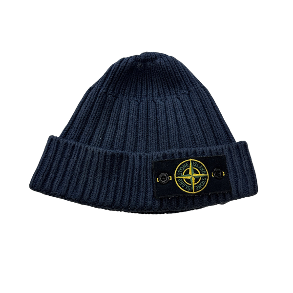 Stone Island 2012 Blue Wool Badge Beanie Hat