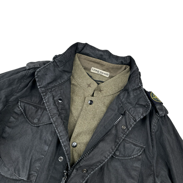 Stone Island 2006 Dutch Rope Wool Lined Cotton Long Jacket - Large