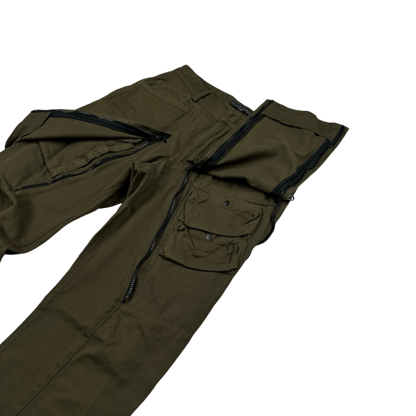 Stone Island 2010 Shadow Project Khaki Cotton Zipped Cargo Trousers - 30"
