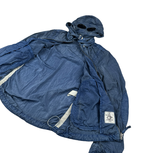 CP Company Blue Nylon Goggle Jacket - Large