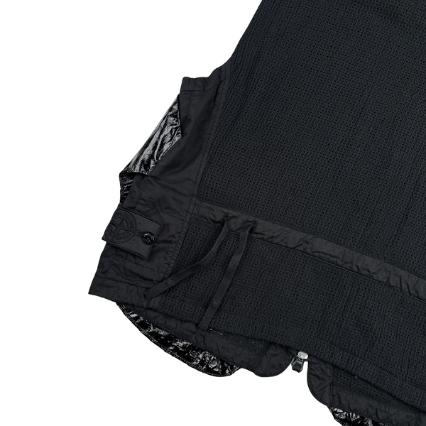 Stone Island 2022 Black Shadow Project Glass Linen Utility Vest - Large