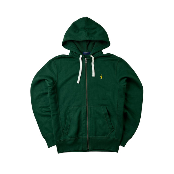 Ralph Lauren Green Thick Cotton Zipped Hoodie - Small