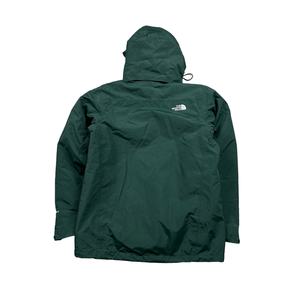 North Face Removable Liner Green Hyvent Hooded Jacket - Small
