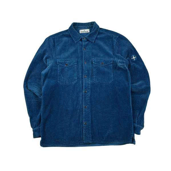 Stone Island AW2020 Blue Jumbo Cord Shirt - Medium