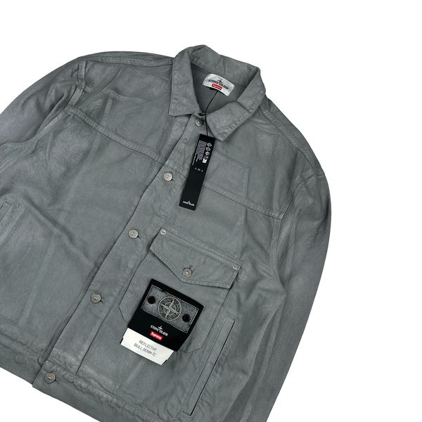 STONE  Denims ミリタリーシャツジャケット グレー XL Stone Island x Supreme 2023 Reflective Bull Denim TC Jacket
