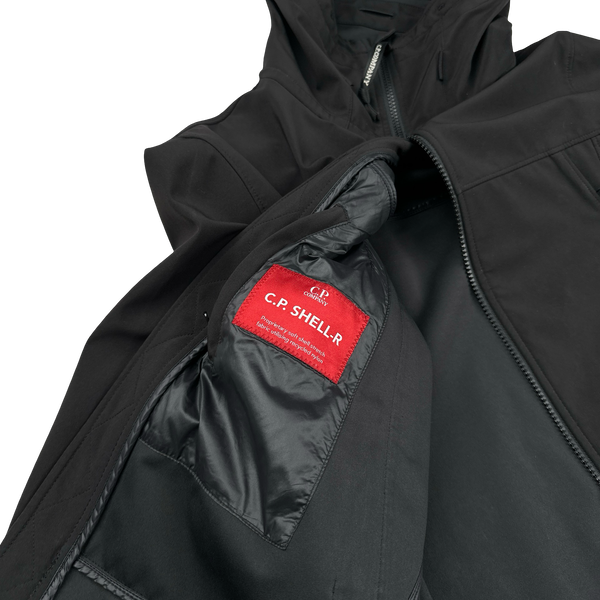 CP Company Black Soft Shell Goggle Jacket - Medium