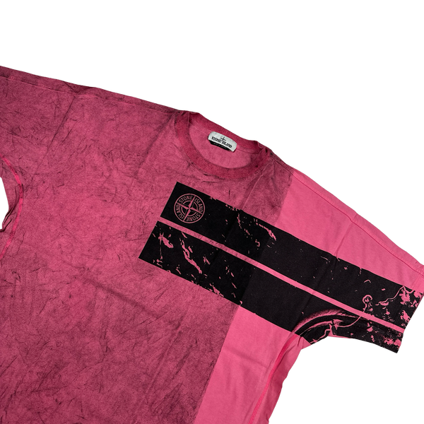 Stone Island 2020 Pink Dust Coloured Printed Graphic T Shirt - XL