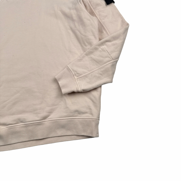 Stone Island 2022 Misty Rose Zip Off Hood Pullover Cotton Jumper - Large