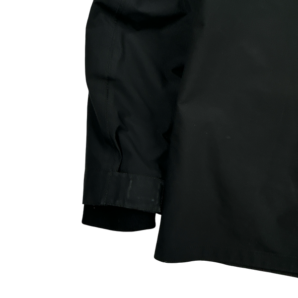 Prada Black Racoon Fur Hood Goretex Parka Jacket - Large