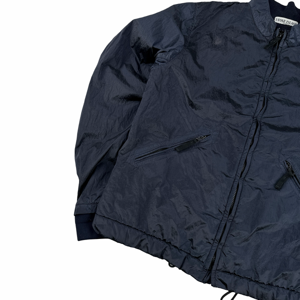 Stone Island 2007 Navy Nylon Metal Quilted Bomber Jacket - Medium