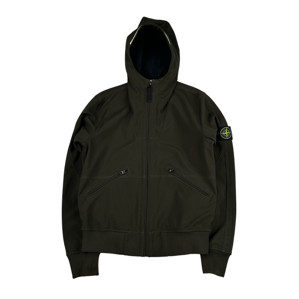 Stone Island 2011 Khaki Fleece Lined Soft Shell R Jacket - Medium