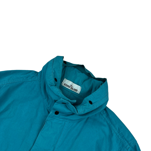 Stone Island 2020 Blue Cotton Cordura Centre Badge Field Jacket - Medium